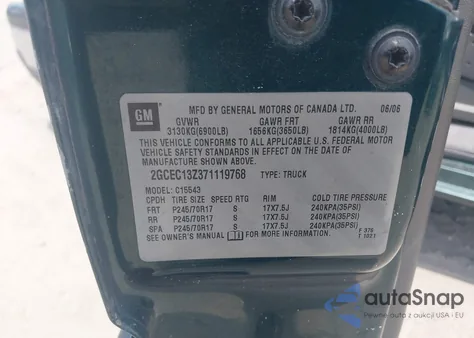 2007 Chevrolet Silverado 1500 Classic Lt2 from USA, damaged, VIN 2GCEC13Z371119768